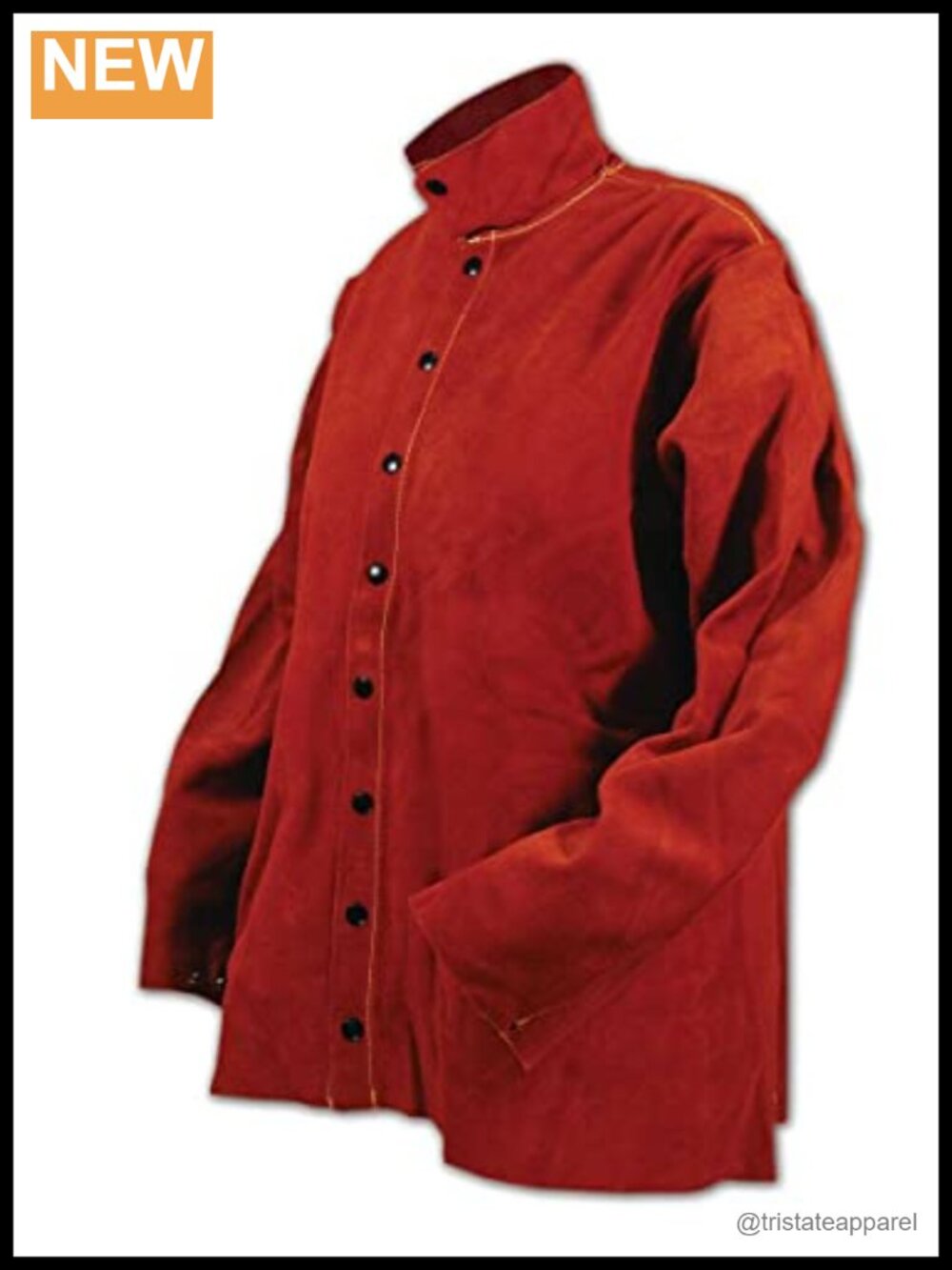 FR Flame Resistant Leather Jacket 30" Long Sleeve Snap Front Work Coat